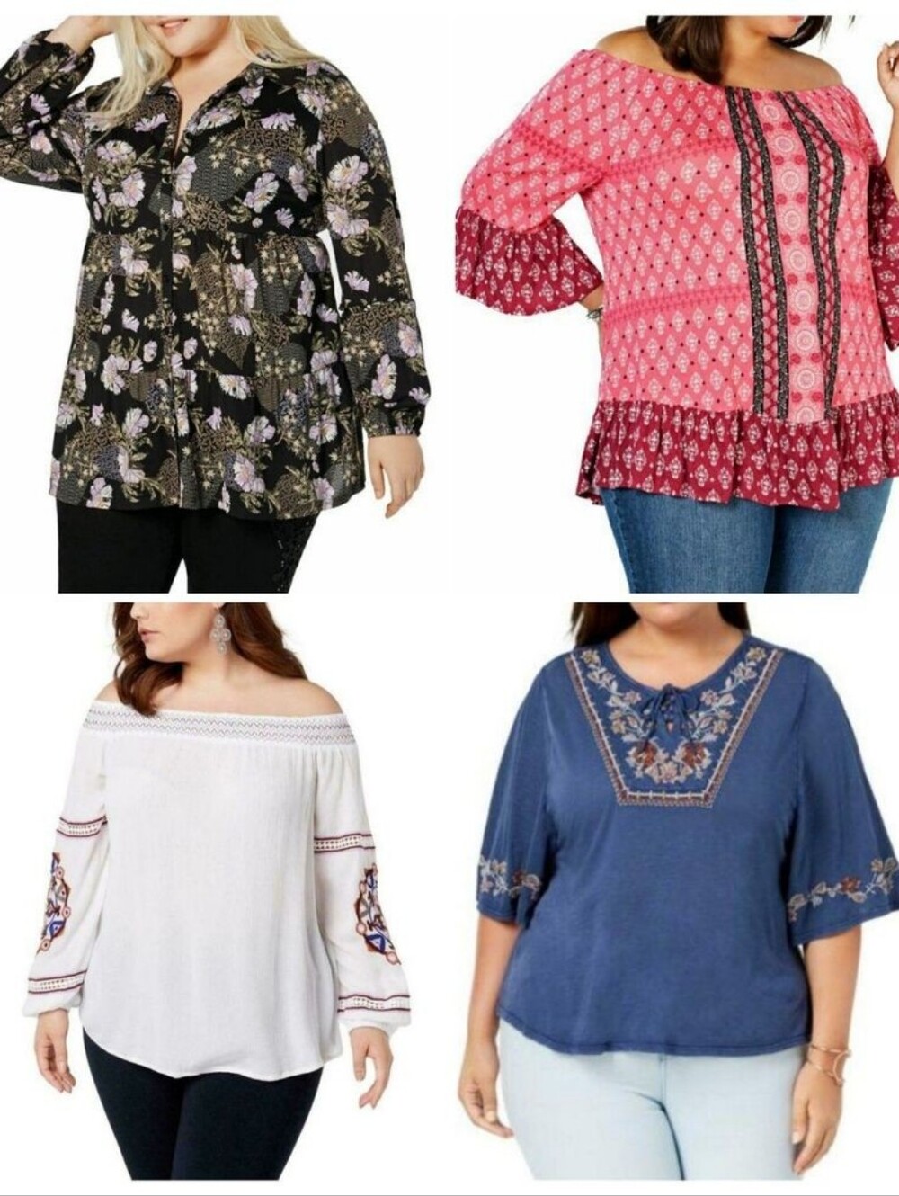 NWT 4 Piece Blouse Bundle Top Lot Off the Shoulder - Plus 2X - Style & Co & Inc